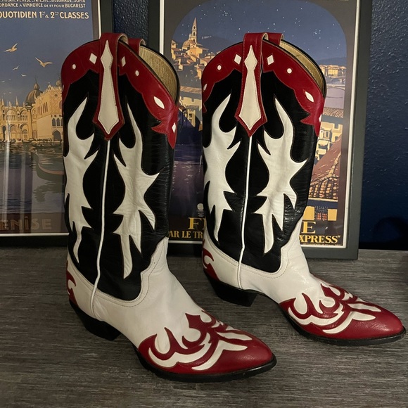 Size 8 B - Larry Mahan Womens Vintage Cowboy Western Boots | Cowgirl - Picture 4 of 8